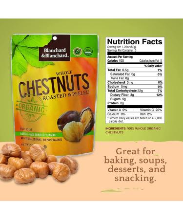 Blanchard & Blanchard Organic Whole Roasted Chestnuts â€“ Pack of 12 - Buy Online on GoSupps.com