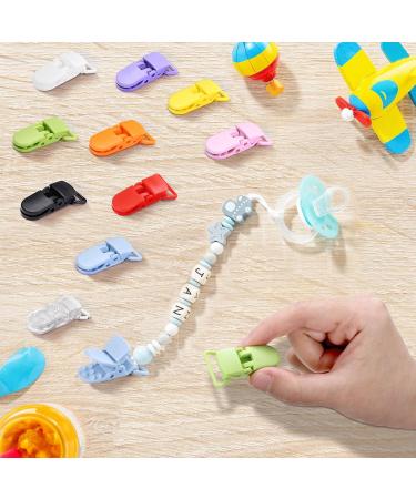 LIHAO 50 PCS Colorful Pacifier Clips Set - Plastic T-Clip Baby Pacifier Chain Clips for Moms - Buy Online on GoSupps.com