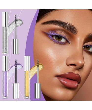 3 Colors Glitter Mascara Eyeshadow Waterproof Glitter Mascara Length Color Mascara Sparkling Diamonds Eye Mascara Zero Clump Long-lasting without shedding makeup 3.2g (3PC) - Buy Online on GoSupps.com