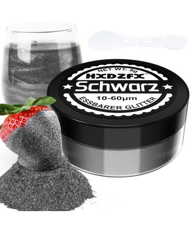 Edible glitter for drinks - food coloring powder shimmering glitter powder food glitter powder for chocolate cake fondant drinks - 8G (black)