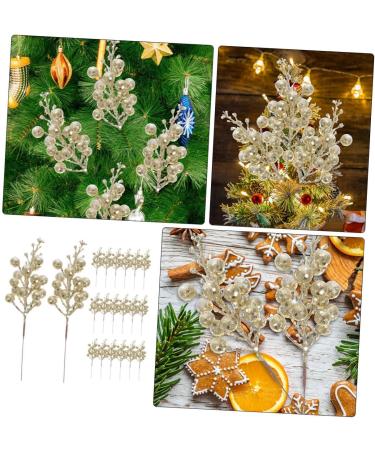 COOPHYA 20pcs artificial berry picks christmas tree Accessories decorate berry christmas artificial plant flower garland cutting Christmas berry branch crafts christmas berries artificial Golden 19X5X5CM - Buy Online on GoSupps.com