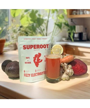 SUPEROOT 100% Natural Detox Electrolytes | Ginger & Citrus Flavor | Caffeine Free Sugar Free | Boost Immunity & Hydration | 30 Servings - Buy Online on GoSupps.com