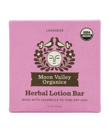 Moon Valley Organics Herbal Lotion Bar in Lavender  Moon Melt Bar  Calendula and Comfrey  Beeswax  Heal and Restore Chapped Skin  Soothing
