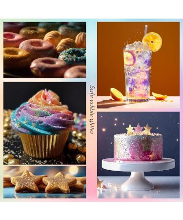 Nomeca Edible Glitter Iridescent Set 4 Colors Edible Luster Dust Food Grade Shimmer Powder for Food & Drinks Cocktails Champagne Beverages Vegan Gluten Nut Free No Taste - 3g/Bottle - Buy Online on GoSupps.com