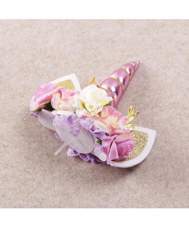 Nishine Rose Floral Unicorn Cake Topper Birthday Party Cake Decoration (Pink&Ivory) - Buy Online on GoSupps.com