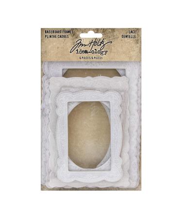 Tim Holtz  Advantus Baseboard Frames Lace Printed Bookboard  white