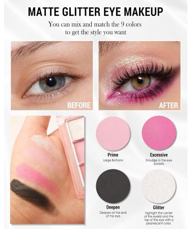 Lestpola Eyeshadow Palette 9 Colors Versatile Fine Powder Glitter Matte Eyeshadow Palette Natural Finish Long Lasting Water Resistant Highly Pigmented Eye Makeup Palette for Women 04 - Buy Online on GoSupps.com