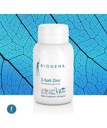 Biogena 3-Salt Zinc - 60 Capsules for Immune Support | Vegan Formula with Zinc Picolinate, Bisglycinate, and Malate for Optimal Absorption - Buy Online on GoSupps.com