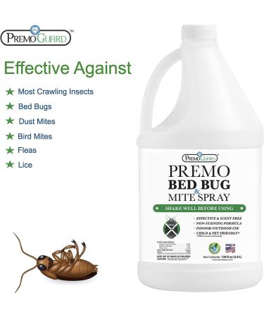 Premo Guard 128 oz Bed Bug & Mite Killer Spray | Fast Acting Treatment | Stain & Scent Free | Child & Pet Safe | Extended Protection | Natural Non-Toxic Formula - Buy Online on GoSupps.com