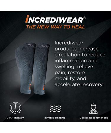 Incrediwear Calf Sleeve - Muscle Pain Relief & Recovery for Men and Women | Shin Splints Support | Charcoal, S/M - 1 Pack - Buy Online on GoSupps.com