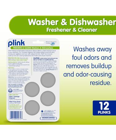 Plink Washer & Dishwasher Freshener | Odor Eliminator & Residue Remover | Septic-Friendly Lemon Scent | 12 Tablets (3 Packs of 4) - International Shipping - Buy Online on GoSupps.com