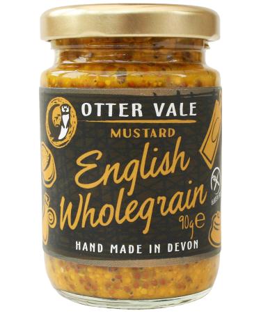 Otter Vale English Wholegrain Mustard medium hot with distinctive wholegrain flavour hand-made in Devon gluten-free 90g glass jar