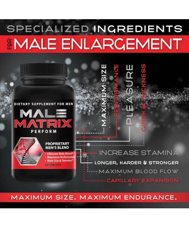 Male Matrix Enlargement Pills - Enhance Size & Stamina | Boost Up to 3 Inches in 90 Days - 60 Tablets - Buy Online on GoSupps.com