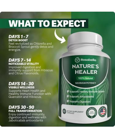 Rosabella Natural Healer Organic Superfood Immune & Digestive Support 60 Capsules Plant-Based Supplement for Detox Bloating Relief and Gut Wellness for Women & Men 60 Count (Pack of 1) - Buy Online on GoSupps.com