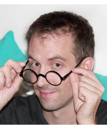 Reducblu Reading Glasses with Spring Hinge - Unisex Professor Style Round Readers 1.0 Diopters - Buy Online on GoSupps.com