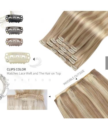 Moresoo Real Hair Clip-In Extensions | Double Weft Gold & Medium Blonde | 70cm & 30cm Remy Hair - Buy Online on GoSupps.com