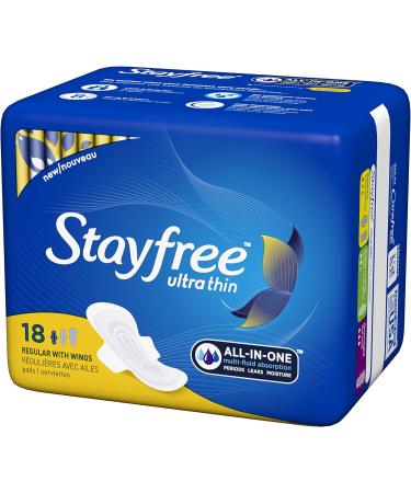 Stayfree Ultra Thin Regular Pads with Wings - 18 Count | Absorbent & Comfortable - Buy Online on GoSupps.com