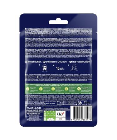Buy Garnier Hydra Bomb Cloth Mask - Regenerating Night Face Mask for Tired & Sensitive Skin with Hyaluronic Acid & Cornflower Extract - 28g - Buy Online on GoSupps.com