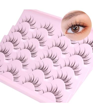 Manga Style Natural Look Anime False Eyelashes - 10 Pairs Faux Mink Lashes for Cosplay and Asian Inspired Looks - Buy Online on GoSupps.com