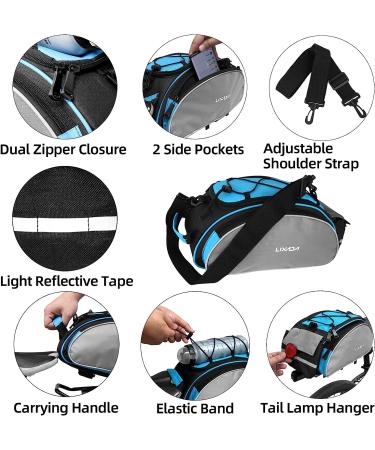 Lixada 13L Bicycle Rack Bag - Multifunctional Rear Seat Pannier for Cycling - Black - Buy Online on GoSupps.com