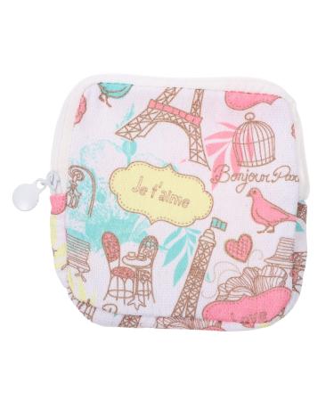 Menstrual Pad Bag Period Bag Sanitary Napkin Storage Bag Tampon Bag Sanitary Pad Organizer (Tower and Bird)
