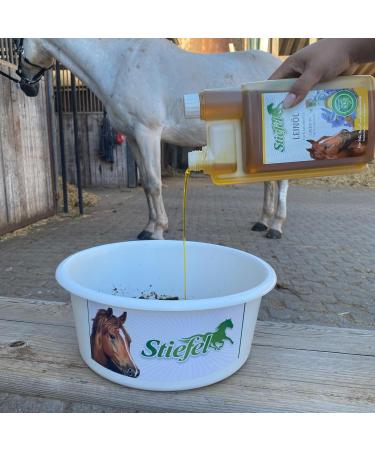 Stiefel 2 x 1 Liter Flaxseed Oil - Horse Food Supplement - Can Have a Positive Effect on Skin and Coat and Can Contribute to Healthy Digestion - Buy Online on GoSupps.com