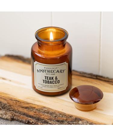 Paddywax Apothecary Teak & Tobacco Scented Candle - 8oz Hand-Poured Artisan Candle - Buy Online on GoSupps.com