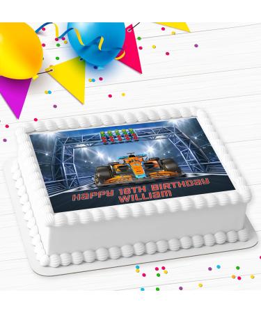 RACE CAR SPORTS CAR BIRTHDAY PERSONALISED ICING EDIBLE COSTCO CAKE TOPPER R3-134 - Buy Online on GoSupps.com