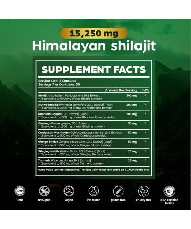 Anuva Pure Shilajit Ultra Himalayan Shilajit Capsules 15 250mg Organic Ashwagandha Ginseng Cordyceps 60 Vegetarian Capsules for Men & Women - Buy Online on GoSupps.com
