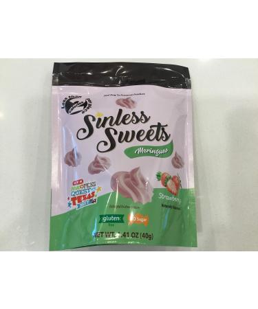 Sinless Sweets Meringues Gluten-Free 1.41 oz STRAWBERRY 9Pack of 2)