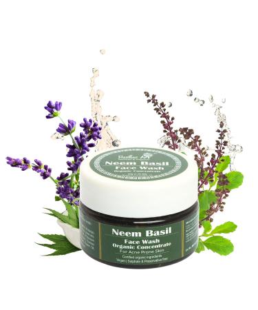 Rustic Art Organic Neem Basil Face Wash Concentrate for Deep Cleansing | Anti-Bacterial Anti-Fungal | 50gm - Buy Online on GoSupps.com