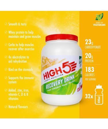 HIGH5 Recovery Drink | Whey Protein Isolate | Promotes Recovery | (Banana & Vanilla 1.6kg) Banana & Vanilla 1.6 kg (Pack of 1) - Buy Online on GoSupps.com