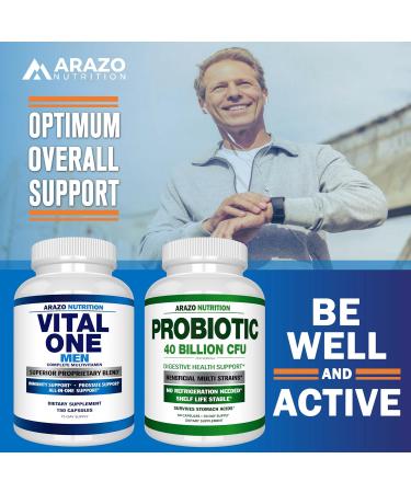 Arazo Nutrition Vital One Multivitamin for Men Daily Wholefood Supplement - 150 Vegan - Buy Online on GoSupps.com