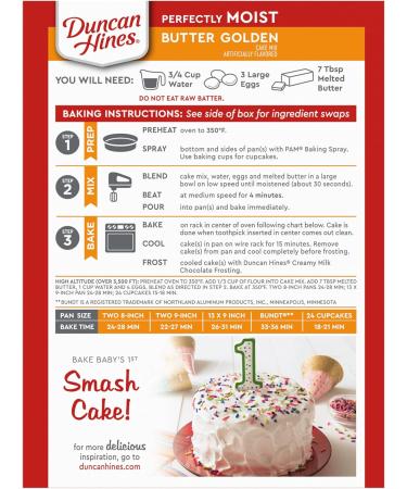 Duncan Hines Perfectly Moist Butter Golden Cake Mix 15.25 oz (Pack of 2) | Bundle With a Snack Scout Whisk - Buy Online on GoSupps.com
