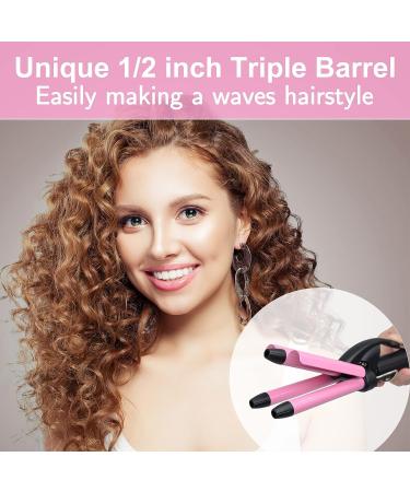 PHOEBE Mini 3 Barrel Curling Iron - Lightweight 1/2 Inch Waver Curler - Rapid Heating, Dual Voltage, Travel Friendly - Perfect for All Hair Lengths - Buy Online on GoSupps.com