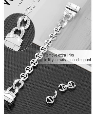 ToYouth Compatible Fitbit Charge 4 Bands/Charge 3 Bands Bling Bracelet Wristbands - Premium Metal Straps for Women - Buy Online on GoSupps.com