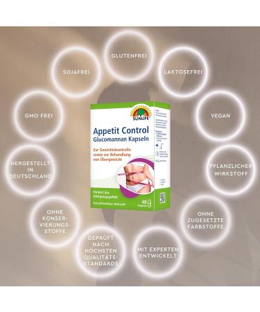 Buy Sunlife Appetit Control Capsules | 400mg Glucomannan | Appetite Suppressants | 48 Pieces | High-Quality Vegan Nutritional Supplements - Buy Online on GoSupps.com