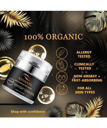 Advanced Retinol 100% Organic Intensive Anti-Aging Treatment Cream 2.5% Active Retinol Moisturizer for Face & Neck Reduces Wrinkles Improves Skin Texture and Firmness 50ml / 1.7 fl. oz. (1) - Buy Online on GoSupps.com