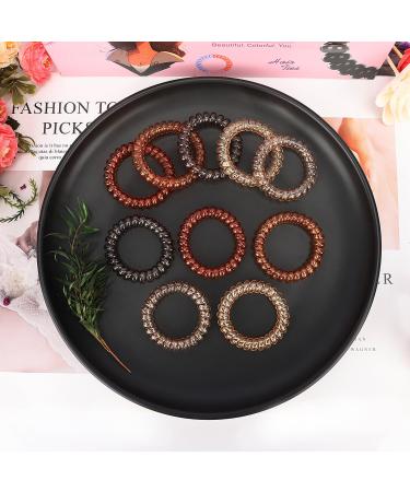 Jesslab Spiral Hair Ties - 10 pc Traceless Telephone Cord Hair Accessories for Women & Girls | No-Damage Ponytail Holders Color Sorted (#34) - Buy Online on GoSupps.com