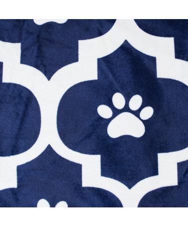 Bone Dry Moroccan Paw Print Pet Blanket 50 x 60 - Blue | Cozy and Stylish Pet Blanket - Buy Online on GoSupps.com