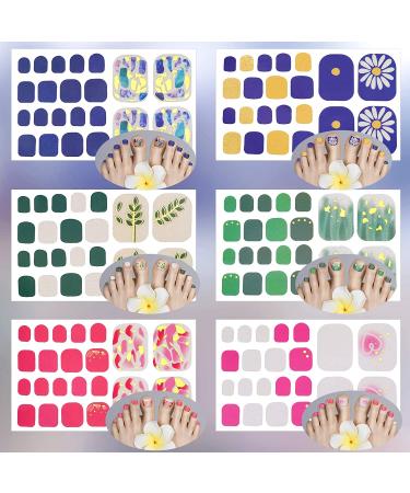 352 Piece Romantic Style Toenail Polish Stickers | Full Toe Nail Wraps for DIY Glitter Manicure | Adhesive Toenail Art Strips with Nail File for Women and Girls - Buy Online on GoSupps.com