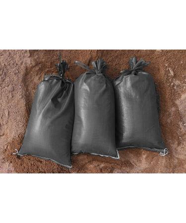 FAMI Black Sandbags with Ties 16x25 - Woven Polypropylene Flood Protection Bags (10 Pack) - Buy Online on GoSupps.com