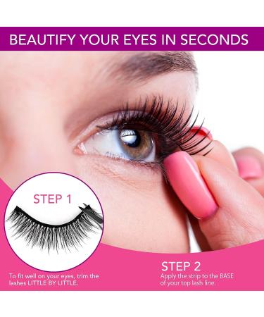 8PCs Self Adhesive False Eyelashes - Natural Look, Reusable & Glue-Free - Buy Online on GoSupps.com