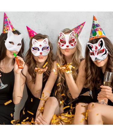 Patkaw 10 STK Cosplay Masks - DIY White Cat Skeleton Masks for Kids | Perfect Party Decor & Gifts - Buy Online on GoSupps.com