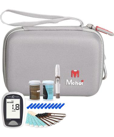 Mchoi Hard Shell Carrying Case Organizer for KETO-MOJO GK+ Bluetooth Glucose & Ketone Testing Kit with Mesh Pocket Fits for Blood Test Strips Meter Lancets Lancing Device and Control Solutions Case Only - Buy Online on GoSupps.com
