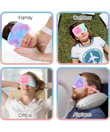 Shop WLLHYF 4 Pcs Plush Rainbow Eye Masks | Soft & Comfortable Furry Sleep Covers for Adults & Kids | Perfect for Travel & Napping - Buy Online on GoSupps.com