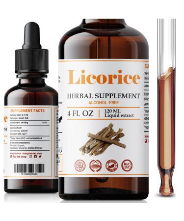 Licorice Root Extract - Herbal Immune Support-Organic Glycyrrhiza Glabra Extract Supplement for Digestion Restore Respiratory Health -Non-GMO (4 Fl OZ) 4 Fl Oz (Pack of 1)