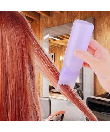 2-Piece Hair Oil Applicator Bottle Set - 170ml Plastic Root Comb with Gradual Scale for Hair Care - Violet Purple - Buy Online on GoSupps.com