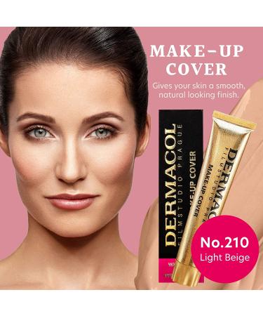 Dermacol Full Coverage Matte Foundation with SPF 30 - Waterproof, Long-Lasting Makeup for Oily Skin, Acne & Under Eye Bags - Shade 210, 30g - Buy Online on GoSupps.com