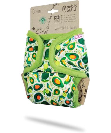 Petit Lulu One Size Cloth Nappy Wrap | Snaps | Washable & Reusable Diaper Wrap | Avocado | Made in Europe - Buy Online on GoSupps.com